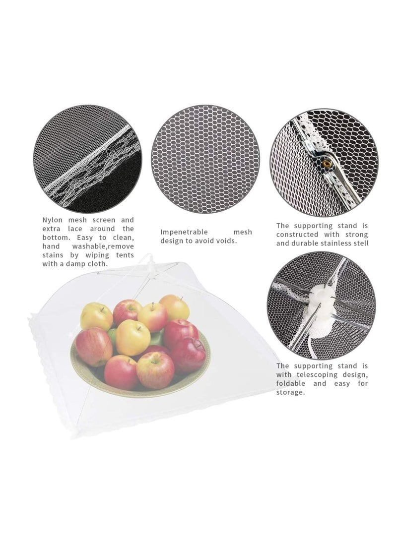 Excefore Mesh Food Covers Outdoor Pop-Up Food Tents(6 Pack) for Picnics/Grill/Party Outside Food Umbrella 100% Protection from Flies Reusable and Collapsible Net Cover 17×17 Inch  - Image 3