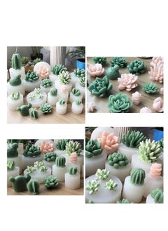 Excefore 6 Pack Succulent Silicone Mold - Cactus Flower Resin Casting Molds for Cake Decorating, Handmade Candle, Fondant, Epoxy Resin, Polymer Clay, Wax, etc  - Image 5
