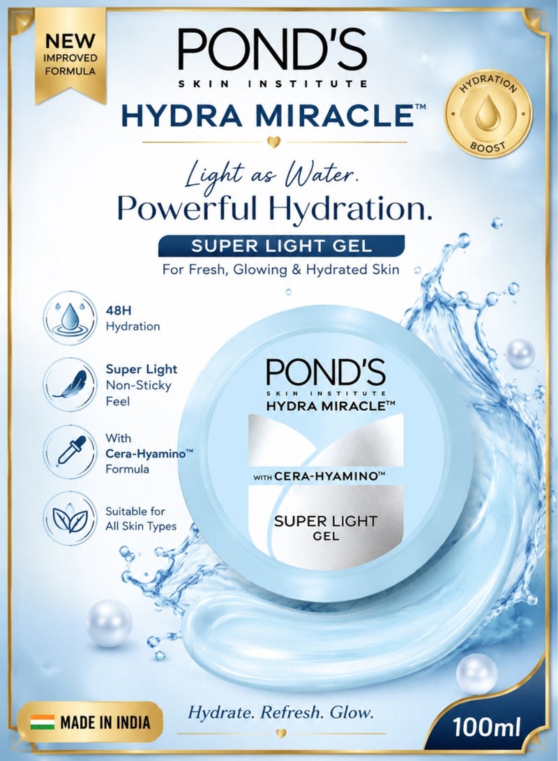 Pond's Super Light Gel Oil Free Face Moisturizer 100ml | With Cera-Hyamino for Ultimate Soft Smooth Skin - Daily Use - Image 1
