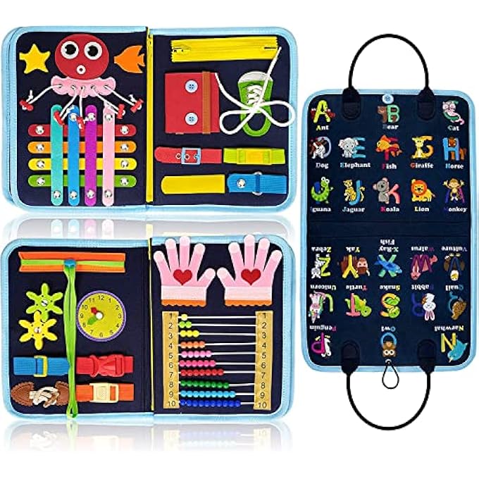 MONTESSORI BUSY BOARD FOR TODDLERS 1-4 YEARS - EDUCATIONAL SENSORY TOY FOR FINE MOTOR SKILLS DEVELOPMENT, FOR BOYS & GIRLS - Image 2