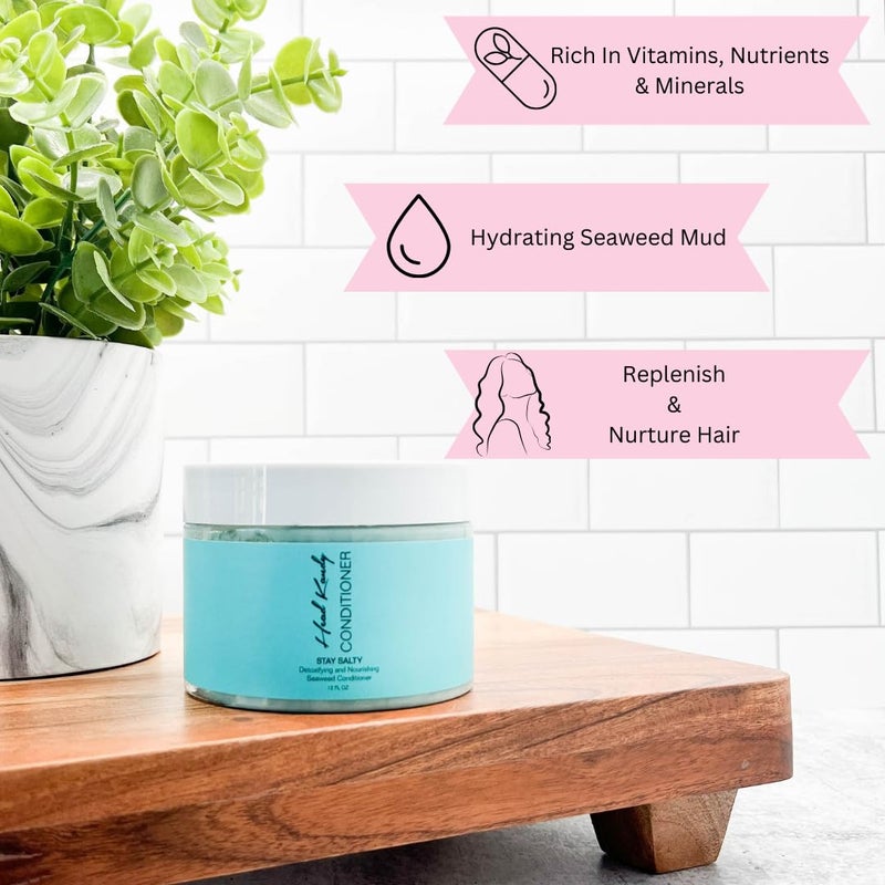 Head Kandy Stay Salty Sea Salt Purifying & Detoxifying Conditioner | Safe for Colored Treated Hair | Seaweed For Hydration, Volume & Shine | 12 oz - Image 1