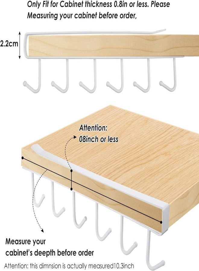 GLITZEN Metal Multifunction Under Shelf Coffee Mug Cup Holder Rack Organizer Stand for Kitchen Counter, Cabinet, Table with 6 Hooks (Pack of 2, ‎Cabinet Hook Hanger) - Image 3