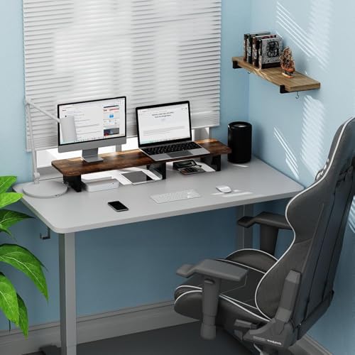 carpentray Solid Wood 120cm Monitor Stand Riser, Large Wood Computer Monitor Riser, Extra Long Monitor Stand for 2 Monitors with Storage (120cm Long) - Image 4