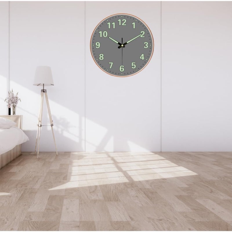 ZEPOLI - Radium Digital Wall Clock 12-Inch Analog Stylish Silent Non-Ticking Modern Battery-Operated Night Light Easy-to-Read Numbers for Home Hall Living Room, Bedroom (Radium Grey Round) - Image 5