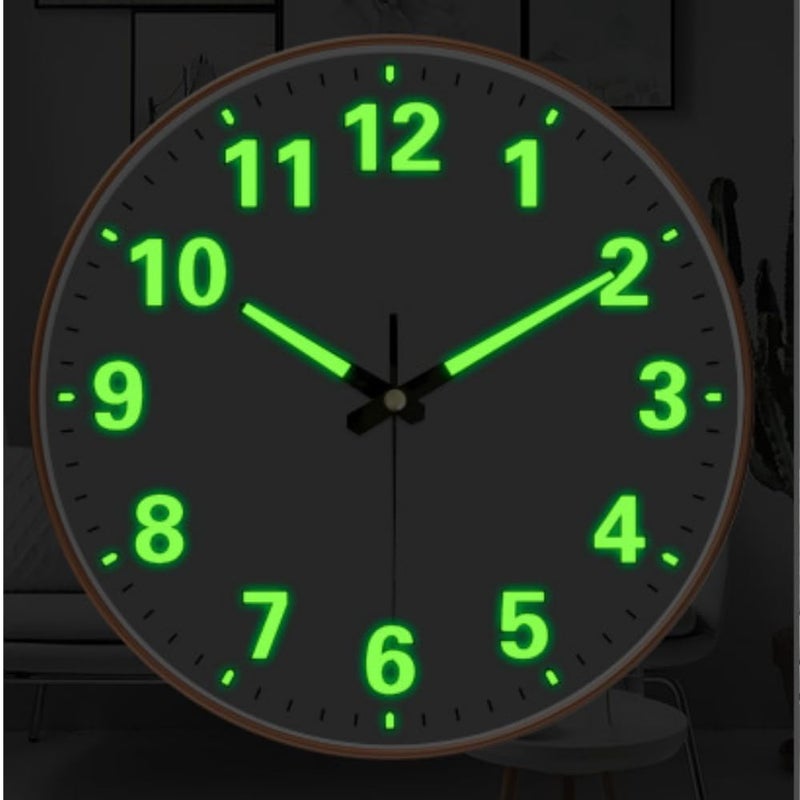 ZEPOLI - Radium Digital Wall Clock 12-Inch Analog Stylish Silent Non-Ticking Modern Battery-Operated Night Light Easy-to-Read Numbers for Home Hall Living Room, Bedroom (Radium Grey Round) - Image 2