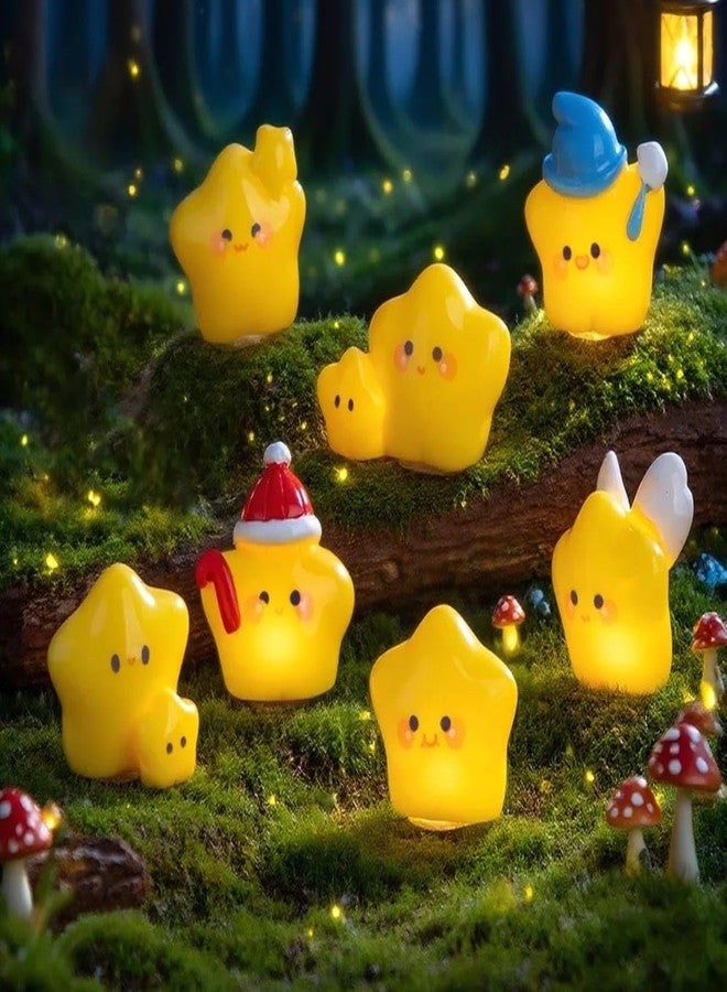 VRB Dec 7 Pcs Miniature Showpiece Set for Home Decor,Car Dashboard,Valentine,Living Room,Gifts Figurines,Cake Decoration Items,Figurines for Home Decor. (7 Pcs Star Miniature) - Image 1