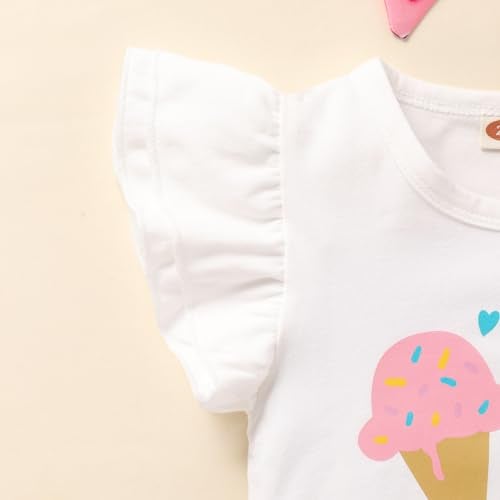 Viworld Toddler Baby Girl Clothes Two Sweet Birthday Outfit Short Sleeve Ruffle Top +Donut Skirts 2nd Birthday Outfits girl 3Pcs - Image 4