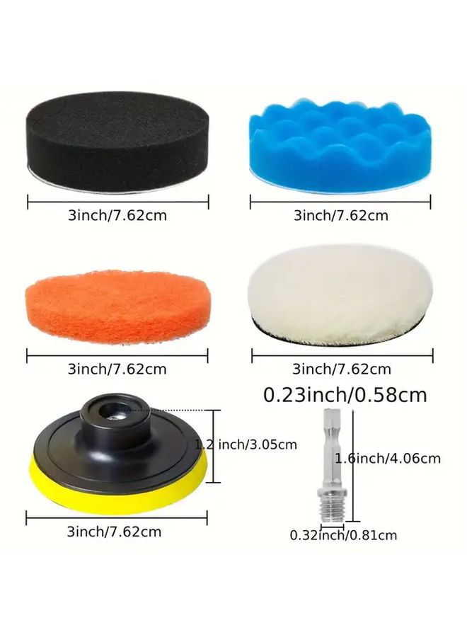 38pcs 3 Inch Foam Polishing Pad Set Car Drill Bit With Fleece Pads For Headlight Repair Kit Car Detailing Supplies As Shown 1set - Image 2
