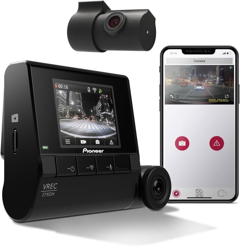 Pioneer Pioneer VRECZ710DH  HighDefinition Dash Cam 4K Ultra HD Recording DualChannel GPS Tracking WiFi Connectivity and Advanced Driver Assistance Systems - Image 1