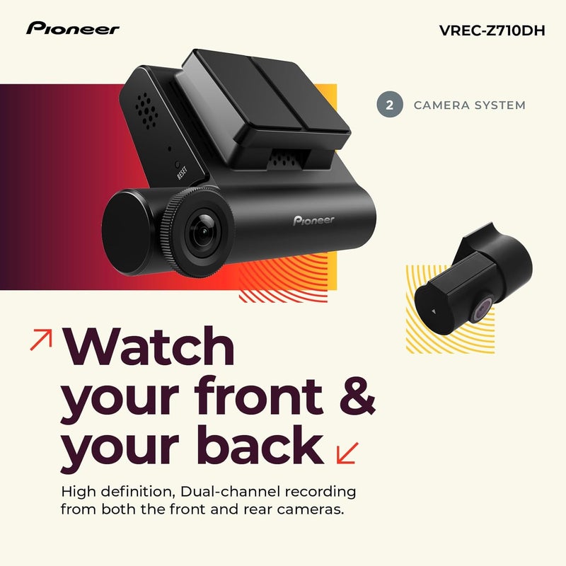 Pioneer Pioneer VRECZ710DH  HighDefinition Dash Cam 4K Ultra HD Recording DualChannel GPS Tracking WiFi Connectivity and Advanced Driver Assistance Systems - Image 2