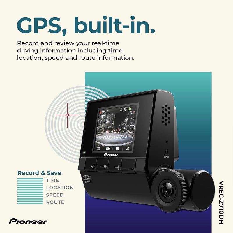 Pioneer Pioneer VRECZ710DH  HighDefinition Dash Cam 4K Ultra HD Recording DualChannel GPS Tracking WiFi Connectivity and Advanced Driver Assistance Systems - Image 4