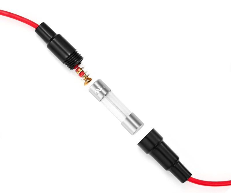 Unifizz Replacement Fuse 5pcs 5x20mmGlass Fuse Holder Screw Type 5x20mm with 22 AWG Wire Cable 250V 5x20mm Glass Fuse Tube Fuse Casing - (AMP: 5x20 Fuse Holder) - Image 3