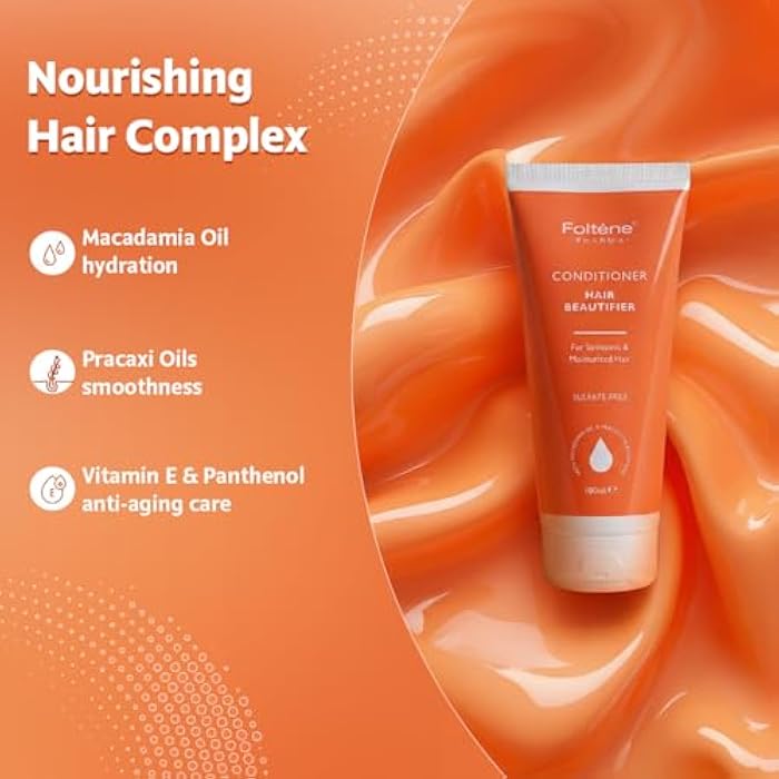 Foltene بلسم فولتيني خالي من الكبريتات للنساء - بلسم مضاد للشيخوخة ومرطب للشعر الجاف - غني بفيتامين E، بانثينول وزيت المكاديميا لخيوط ناعمة ولامعة وصحية - Image 5