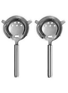 Rengvo Rudra Exports Durable Mirror Polished Stainless Steel Wine Cocktail Strainer Bartender Tools Ice Colander Filter Bar Strainer Sets of 2 