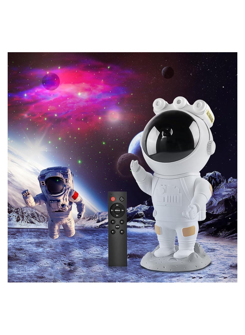 Astronaut Galaxy Star Projector Starry Night Light Projector with Nebula,Timer and Remote Control, Bedroom and Ceiling, Gifts for Children and Adults, Acrylonitrile Butadiene Styrene, White - Image 1