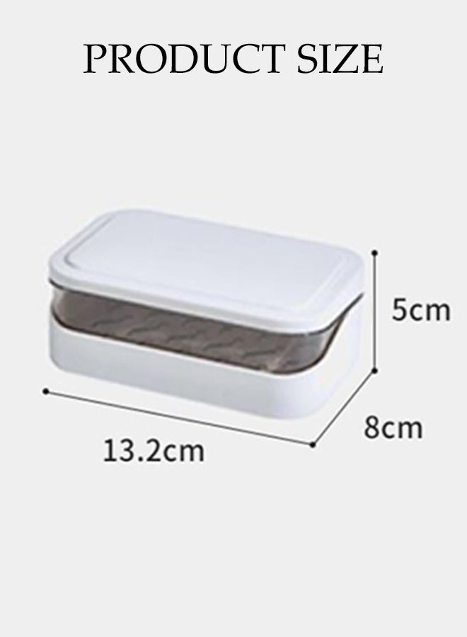 DUNISO حافظة صابون للسفر، صندوق صابون محكم الإغلاق مع غطاء، طبق صابون بلاستيكي، مع طبقة تصريف، حامل صابون قابل للإزالة والغسل، مضاد للغبار ومقاوم للماء، للاستخدام في الصالة الرياضية، المدرسة، التخييم - Image 2