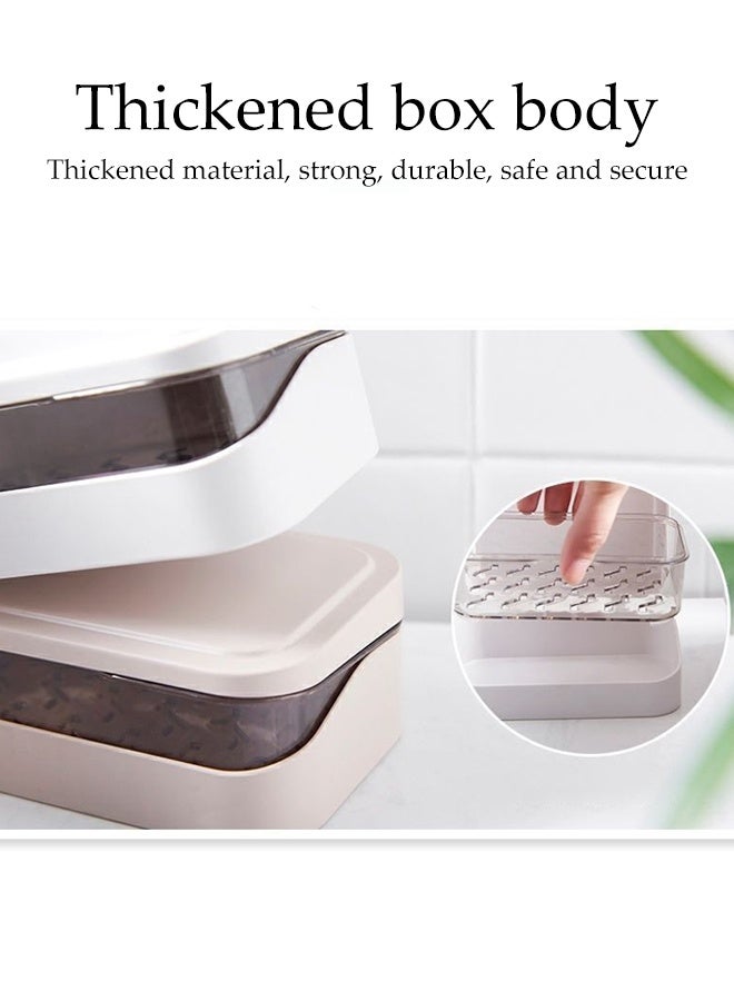 DUNISO حافظة صابون للسفر، صندوق صابون محكم الإغلاق مع غطاء، طبق صابون بلاستيكي، مع طبقة تصريف، حامل صابون قابل للإزالة والغسل، مضاد للغبار ومقاوم للماء، للاستخدام في الصالة الرياضية، المدرسة، التخييم - Image 5