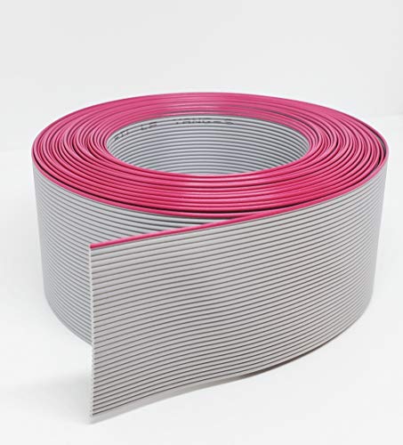 Connectors Pro 34P 20 Feet Roll 34 Conductors IDC Silver Flat Ribbon Cable for 2.54mm 0.1" IDC Connectors 20-Ft - Image 1