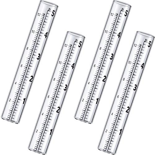 Frienda 4 Pieces Capacity Rain Gauge Glass Tube Replacement Rainfall Test Tube with Scale for Yard Garden Outdoor Home (5 Inch) - Image 1