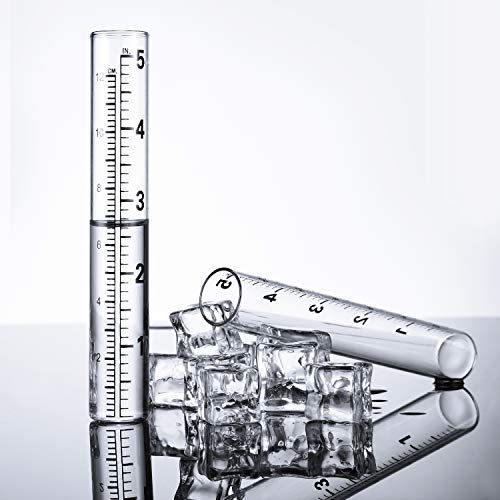 Frienda 4 Pieces Capacity Rain Gauge Glass Tube Replacement Rainfall Test Tube with Scale for Yard Garden Outdoor Home (5 Inch) - Image 2