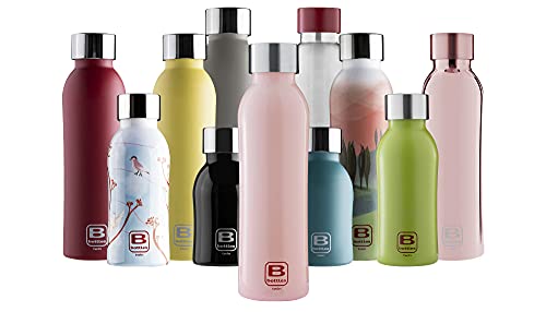 BUGATTI B BOTTLES TWIN Water bottle Pink 500 ML, Water Flask that keeps liquids hot for H12, cold for H24 and ice for H36, 18/10 Stainless steel water bottles, Reusable Gym bottle - Image 1