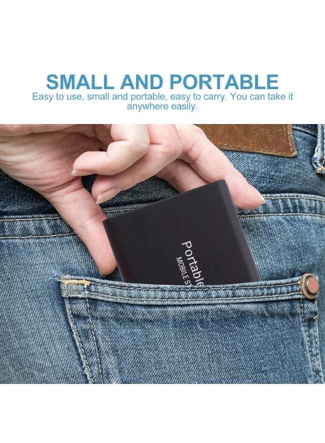 2TB Portable External Hard Drive, Mini SSD Hard Drives,Solid State External Drives,Computer Backup Drive,USB 3.1 to Type-C Support Data Storage Transfer for Windows XP PC Laptop and Mac(Black) - Image 4