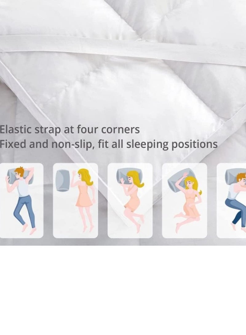 COMFY WHITE FIBER FILLED COTTON KINGSIZE MATTRESS TOPPER 200 X 200 CM - Image 3