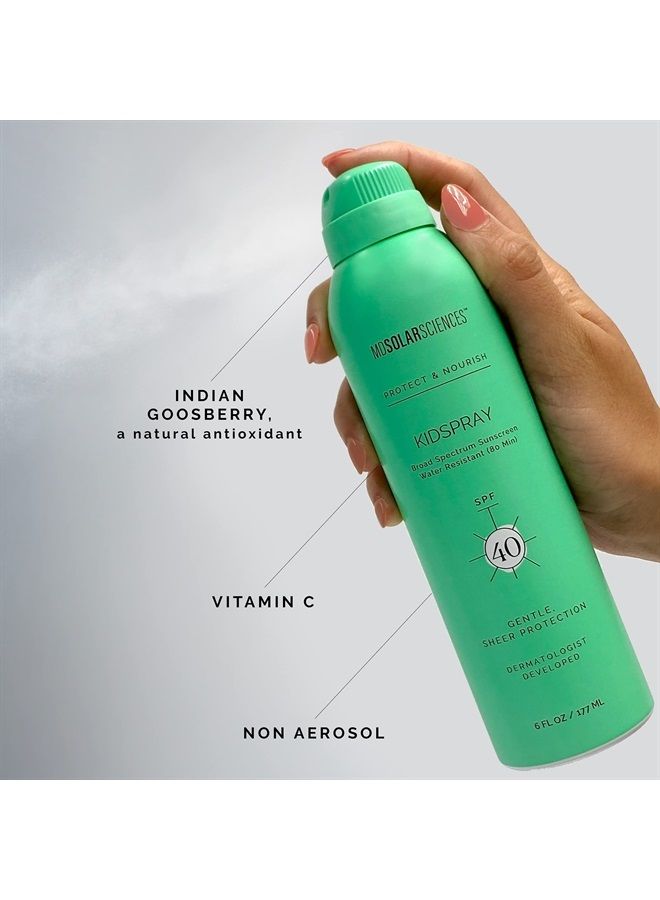MDSolarSciences KidSpray SPF 40 – Quick Dry Water-Resistant Kids Sunscreen Spray - Broad Spectrum Face and Body UV Protection – Fragrance Free Vegan Sunscreen for Kids, 6 Fl Oz - Image 2
