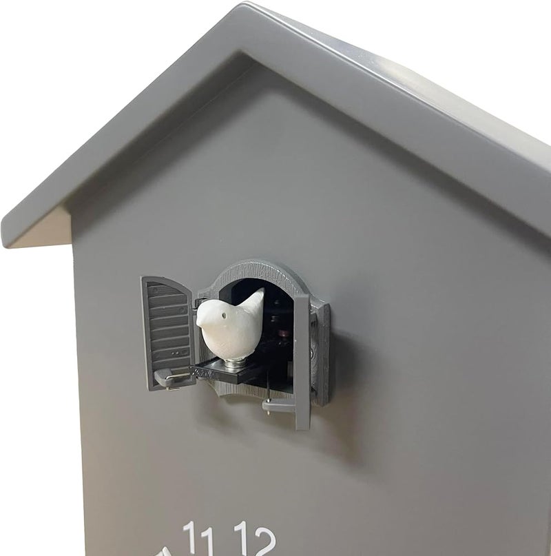WALPLUS Minimalist Cuckoo Clock Grey Pendulum Quartz Bird Clock Pendulum Clock Wall Art Wall Clock Home Bedroom Office Living Room Decoration Clock Idea - Image 3