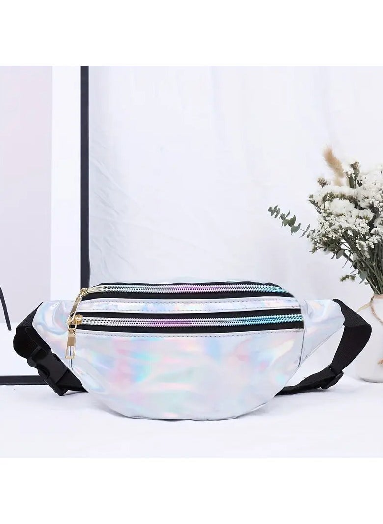 Goolsky Lei She Waist Bag Color Laser Lei She Waist Bag Chest Bag Diagonal Shoulder Bag Single Shoulder Bag Outdoor Leisure Fashion Trend Very Cool Mobile Phone Bag Waist Bag  - Image 4