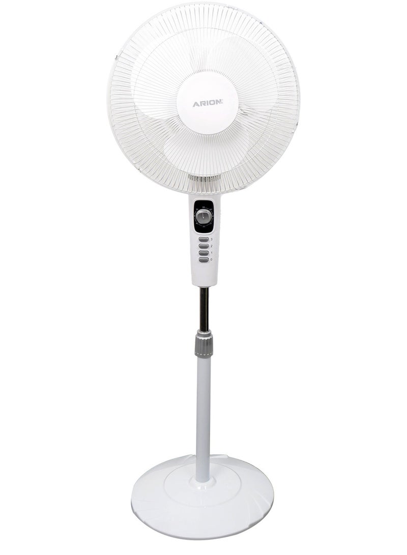 أريون اريون مروحة بلانكو العمودية 16 بوصة - 55 واط، 5 شفرات، 3 سرعات مع مؤقت مدمج (موديل: FS-1641، أبيض/رمادي) - Image 1