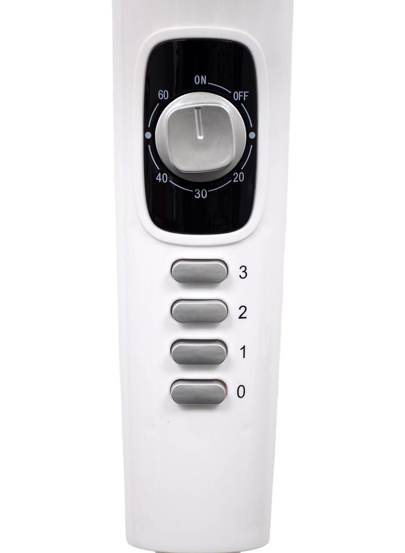 أريون اريون مروحة بلانكو العمودية 16 بوصة - 55 واط، 5 شفرات، 3 سرعات مع مؤقت مدمج (موديل: FS-1641، أبيض/رمادي) - Image 3