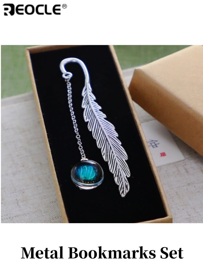 ريوكل مجموعة الإشارات المرجعية المعدنية الرجعية على شكل ريشة اثني عشر كوكبة تصميم هدايا إبداعية للقراء النساء والأصدقاء والمعلمين والأطفال ديكورات الكتب (برج العذراء) - Image 1