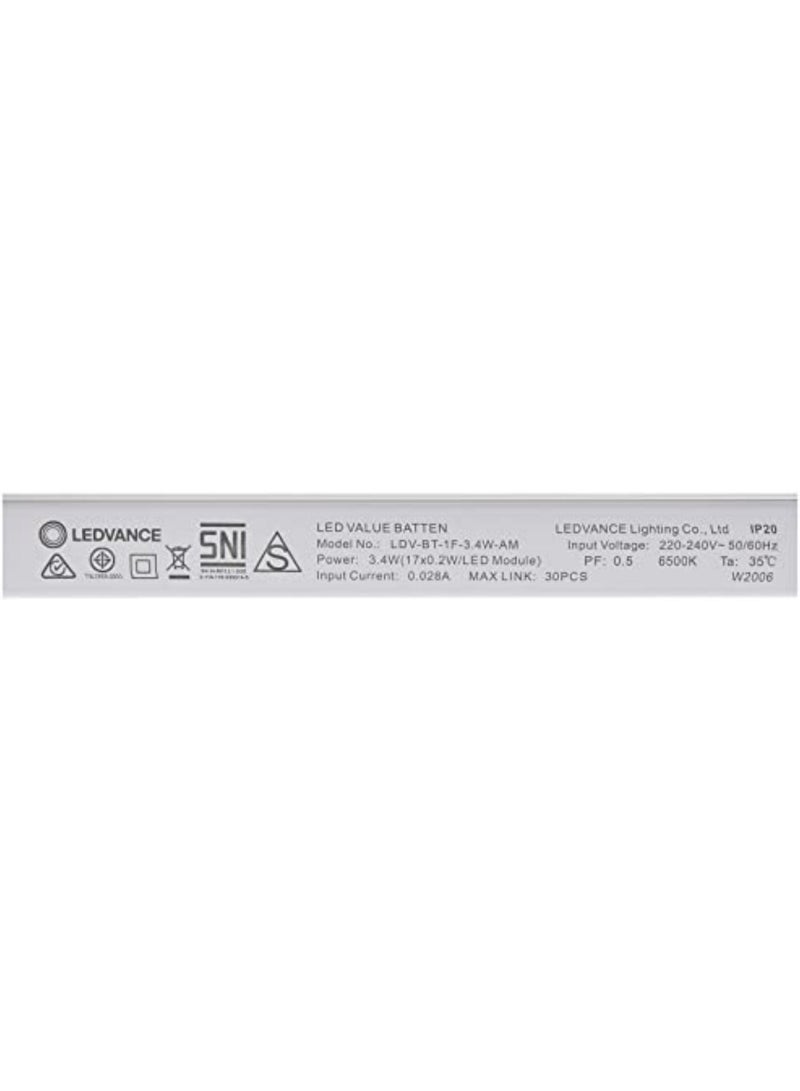 OSRAM Ledvance Led Value 3.4W 1 Feet 360Lm Cool Day Light Batten 100 X 4058075270701 White LedvBatLed3.4WDl - Image 2
