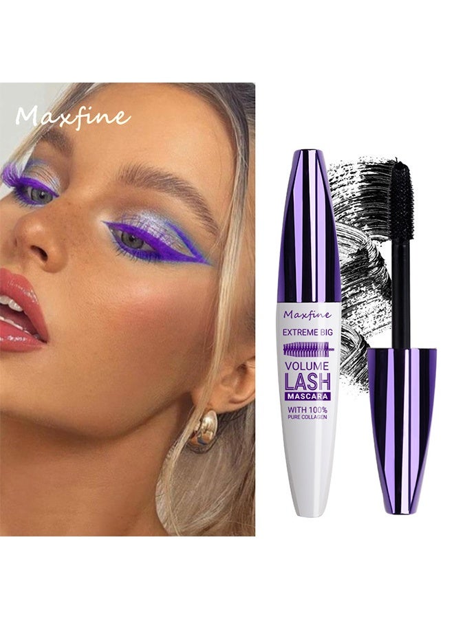 ماكس فاين ماسكارا ألياف الرموش الكبيرة 5D الكبيرة للغاية ملحقات الرموش المصنوعة من الألياف ماسكارا ملونة طويلة الأمد دلالة على التلطخ غير متكتل التجعيد الضخم الماسكارا لإطالة الرموش الساحرة الأرجواني # 05 - Image 3