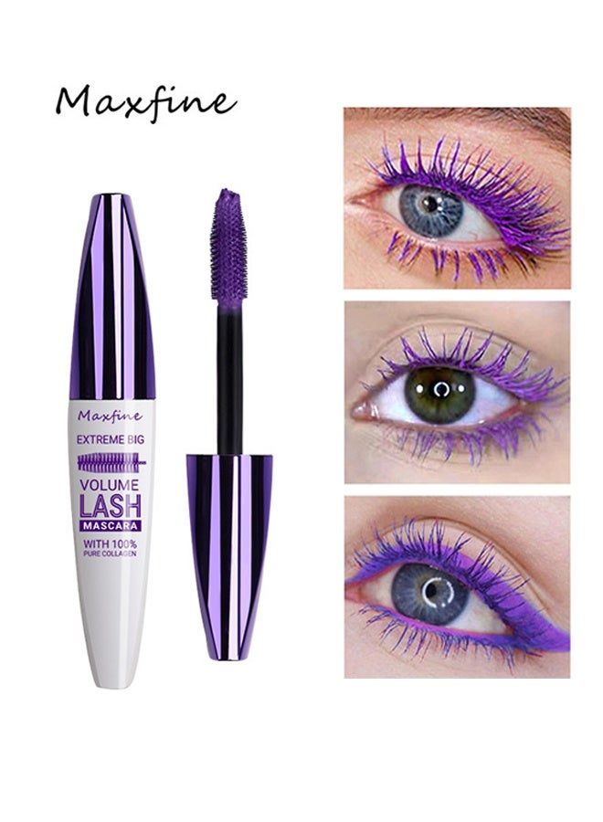 ماكس فاين ماسكارا ألياف الرموش الكبيرة 5D الكبيرة للغاية ملحقات الرموش المصنوعة من الألياف ماسكارا ملونة طويلة الأمد دلالة على التلطخ غير متكتل التجعيد الضخم الماسكارا لإطالة الرموش الساحرة الأرجواني # 05 - Image 2