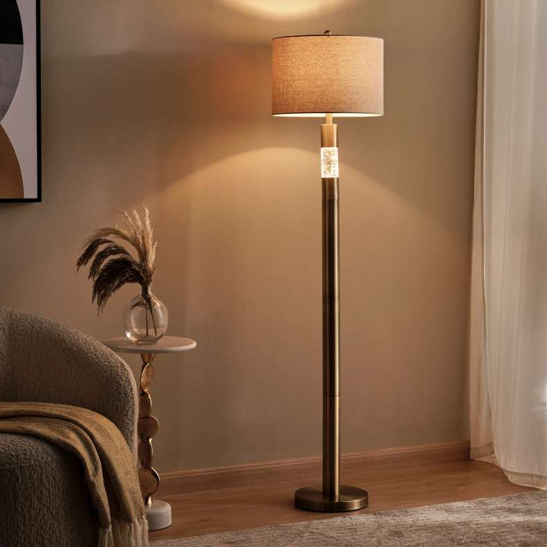 Pan Home Brass Floor Lamp with Rotary Switch - Image 2