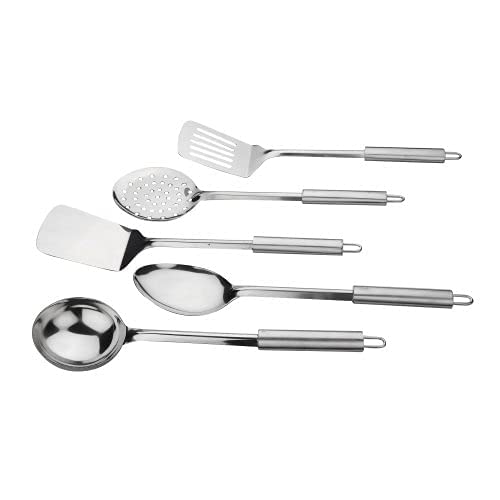 Rollyware Stainless Steel Kitchen Tools Set Heavy Duty Food Grade Steel Heat Resistant Kitchen Accessories for Cooking Suitable for Kitchen Dining Table Barbeque Set of 10 Pieces - Image 4