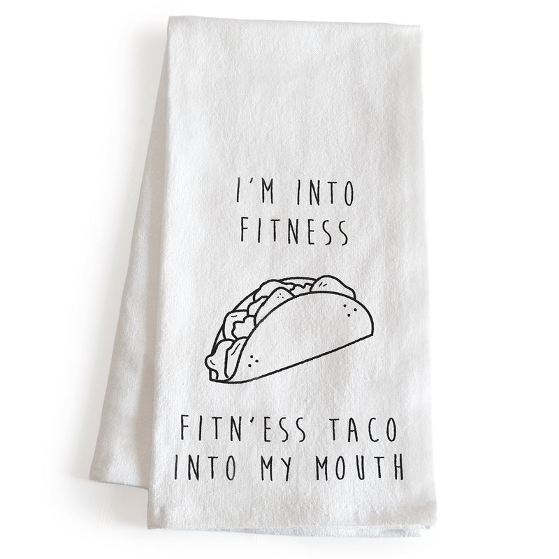 Im Into Fitness Taco Kitchen Towel 18x24 Inch Fitness Taco Towel Fitness Taco Dish Towel Kitchen Funny Dish Towel Saying Funny Saying Kitchen Towel Funny Taco Themed Gift Funny Tea Towel