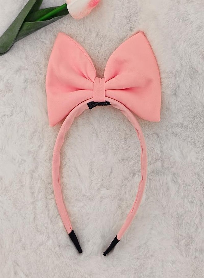 yaozeio Big Pink Bow Headband Hairband for Women Girls Halloween Christmas Hair Accessories Bowknot Headband Headdress Headwear Pink Hair Hoops Band Christmas Halloween Party Costume for Women Girls - Image 5