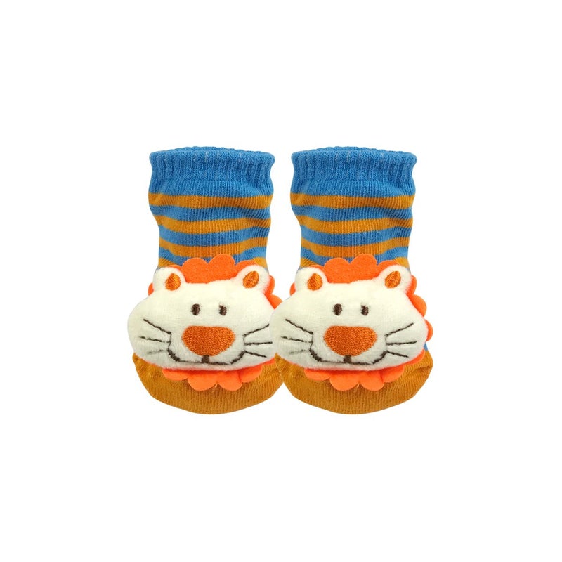 Bowbear Adorable Baby 6 Pair Non-Skid Puffy Animal Face Bootie Socks - Image 3