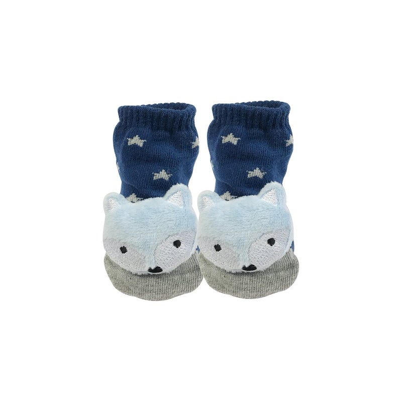 Bowbear Adorable Baby 6 Pair Non-Skid Puffy Animal Face Bootie Socks - Image 5