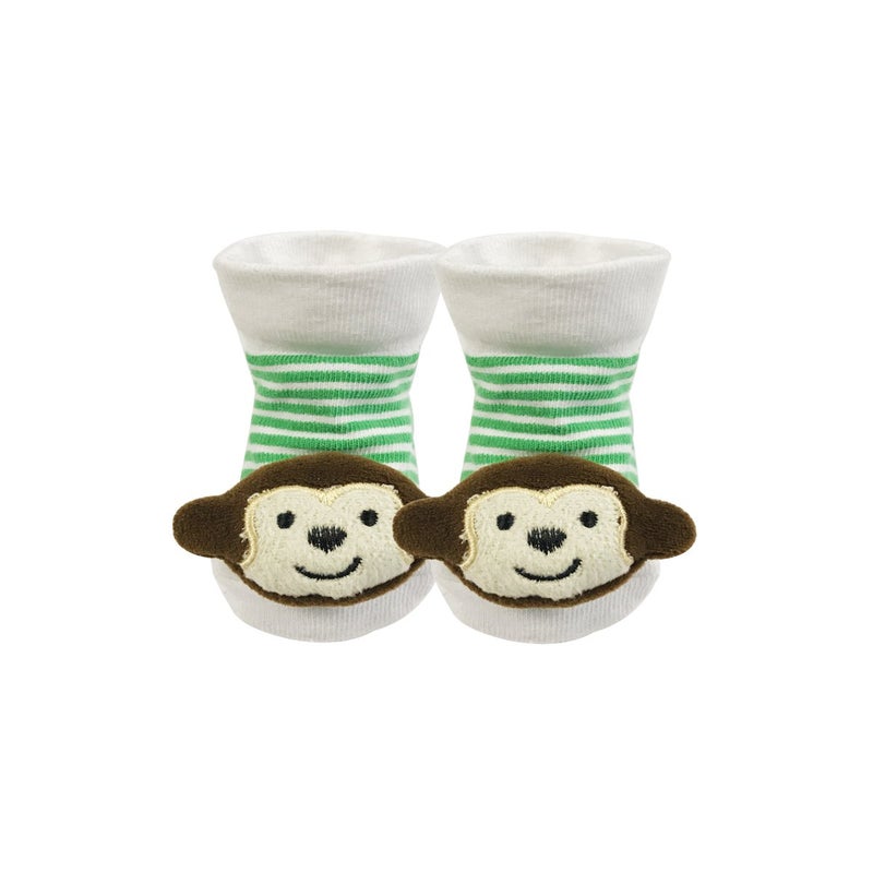 Bowbear Adorable Baby 6 Pair Non-Skid Puffy Animal Face Bootie Socks - Image 2