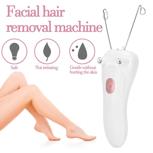 yuyte Ladies Facial Hair Remover Electric Women's Beauty Epilator, Cordless Electric Facial Threading Hair Removal for Women, Rechargeable Face Hair Remover Cotton Thread Epilator Body Hair Removal Device - Image 2
