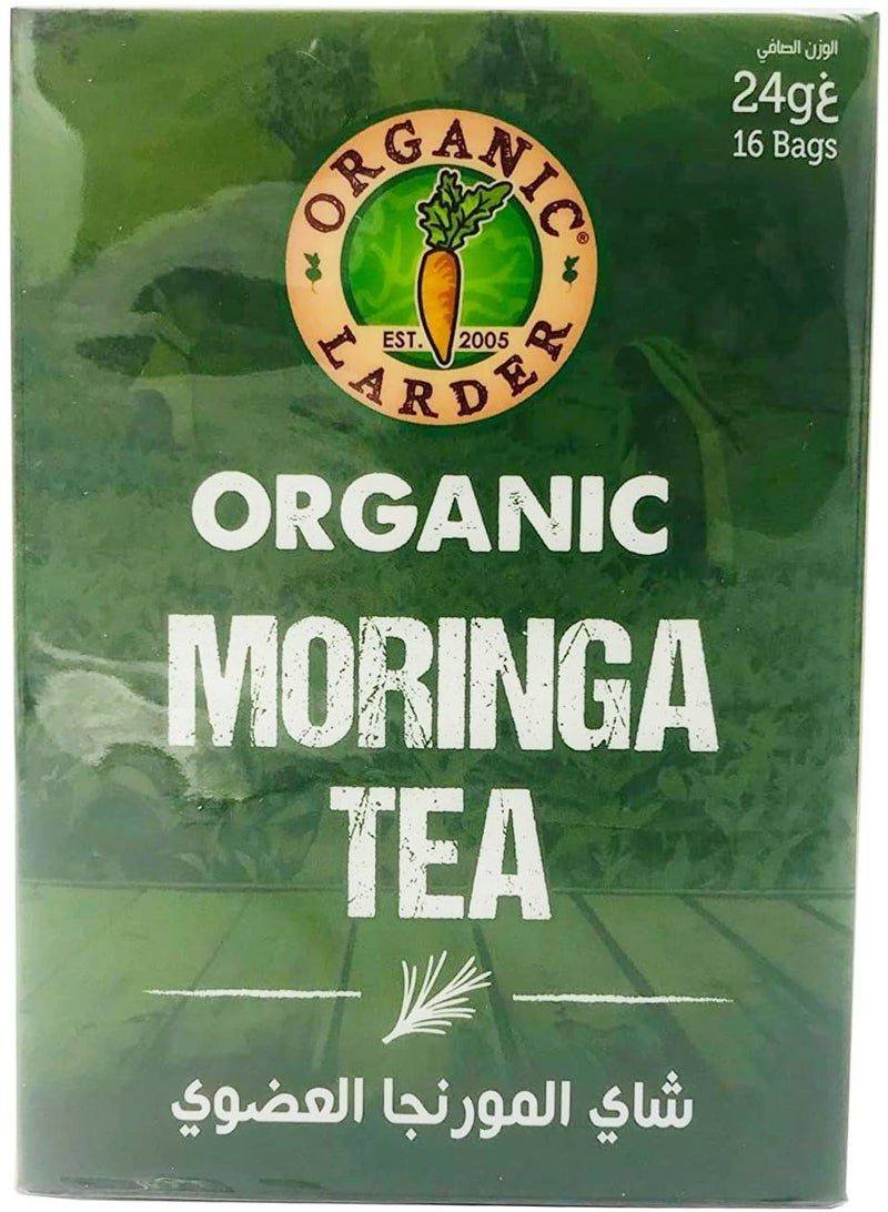 Organic Larder Organic Moringa Tea 16 Bags - Image 1