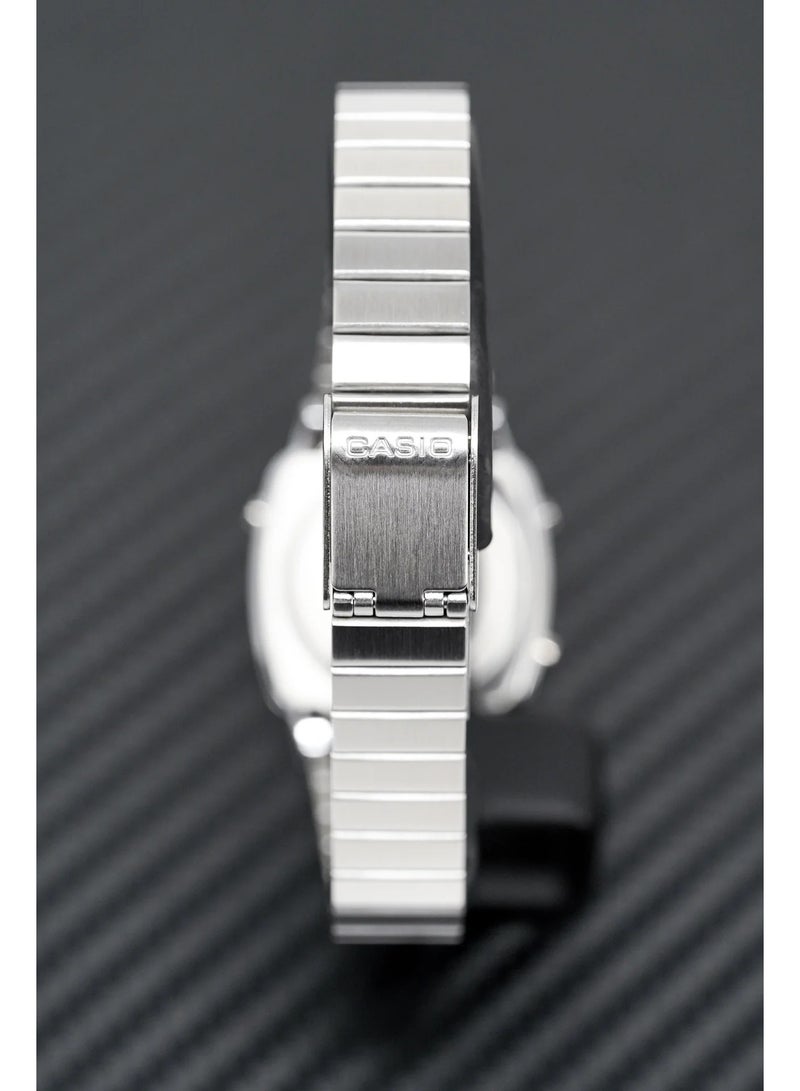 CASIO Vintage Digital Women’s Watch LA670WA‑7DF, 30.3 mm Silver Dial, Resin/Chrome Plated Case & Stainless Steel Band, Water Resistant - Image 5