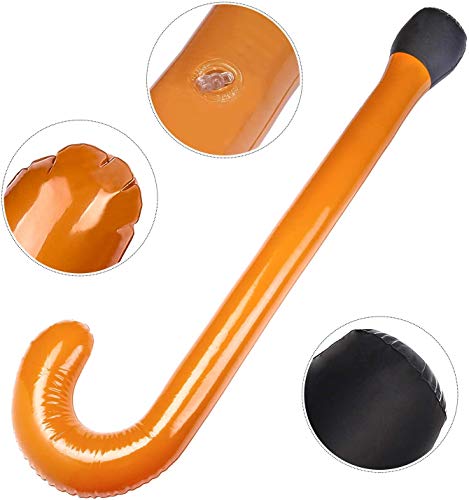 Beefunny Old Man Wig and Glasses Grandpa Costume Accessories Inflatable Walking Cane 100th Day of School Starter Kit (SILVER) - Image 4