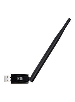 نيبمينينت مفتاح دنغل محول بطاقة اتصال بالشبكة لاسلكي USB بخاصية واي فاي مع هوائي أسود  - Image 1