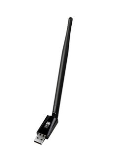 نيبمينينت مفتاح دنغل محول بطاقة اتصال بالشبكة لاسلكي USB بخاصية واي فاي مع هوائي أسود  - Image 2