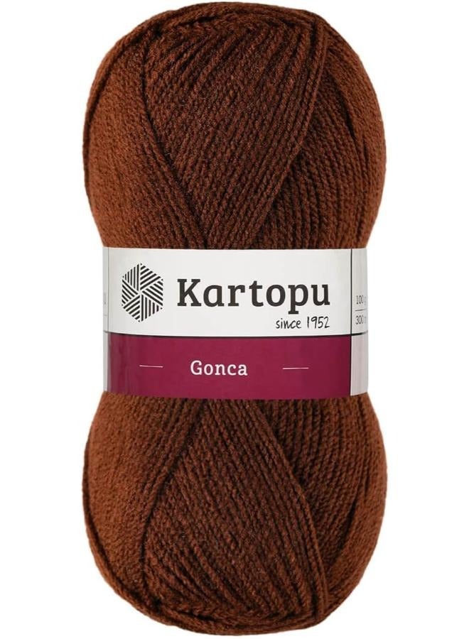 Kartopu K890 Gonca Knitting Yarn – 100g, 300m (Brown)